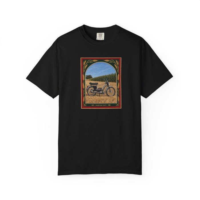 Harvest Run T-Shirt - vintage Puch Maxi moped shirt by Moped Motel