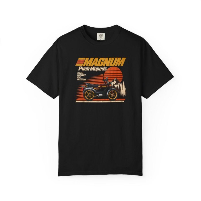 Magnum Sunset T-Shirt - vintage Puch Magnum moped shirt by Moped Motel