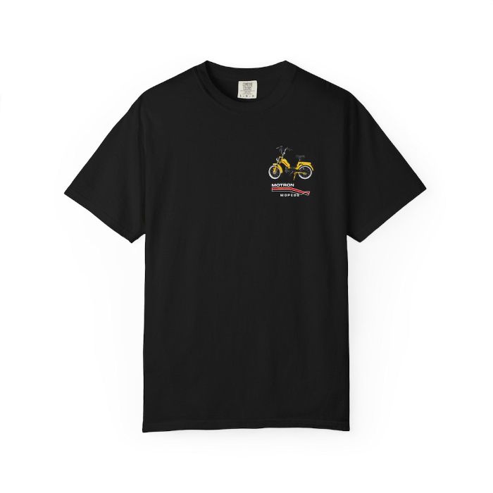 Motron Small Graphic T-Shirt - vintage Motron moped shirt by Moped Motel