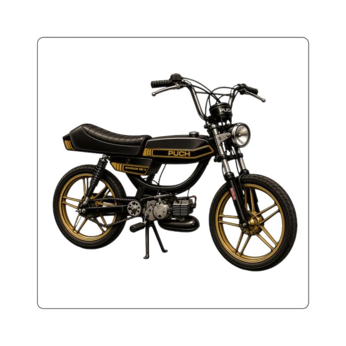 Puch Square Sticker - vintage moped sticker by Moped Motel